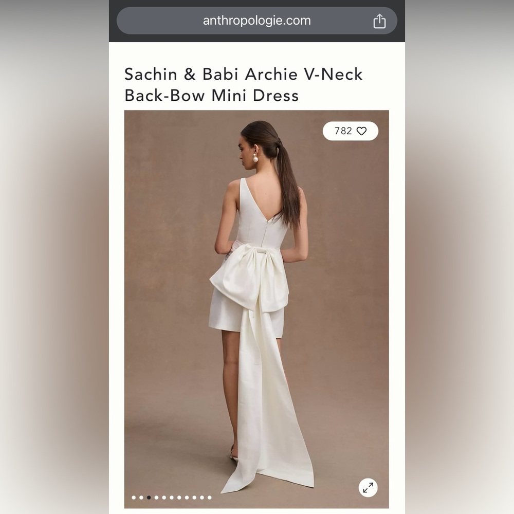 Sachin & Babi Archie V-Neck Back-Bow Mini Dress
